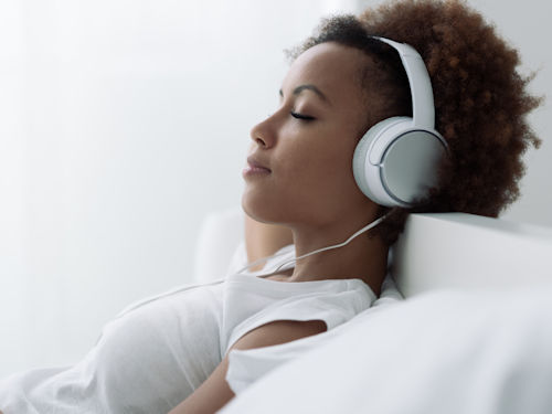 persona listening to music for self help to destress