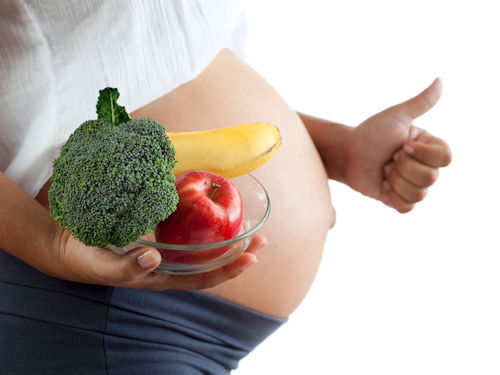 Pregnant lady maintaining a healthy weight through diet choices during pregnancy