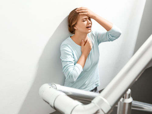 Woman experiencing a panic attack