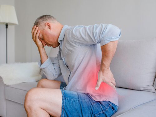 main experiencing back pain that could benefit from TENS therapy for pain relief